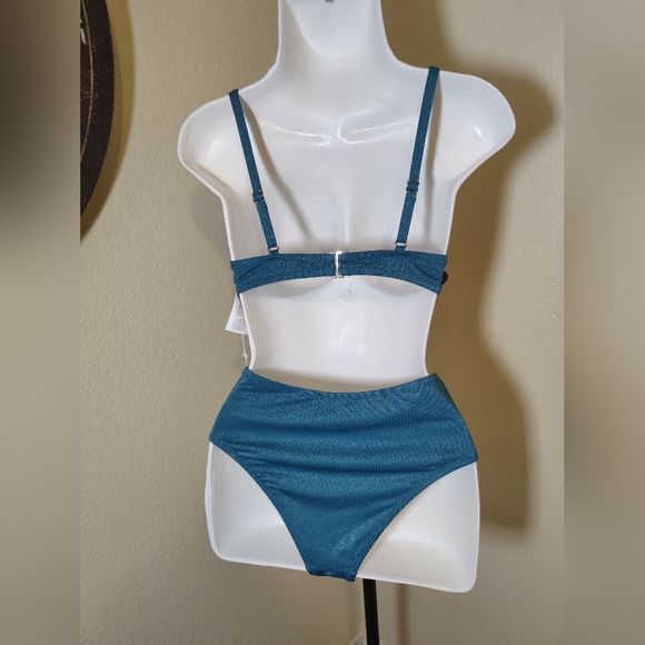 CUPSHE Women's Two Piece High Waisted Shining Bikini Set - Picture 5 of 12